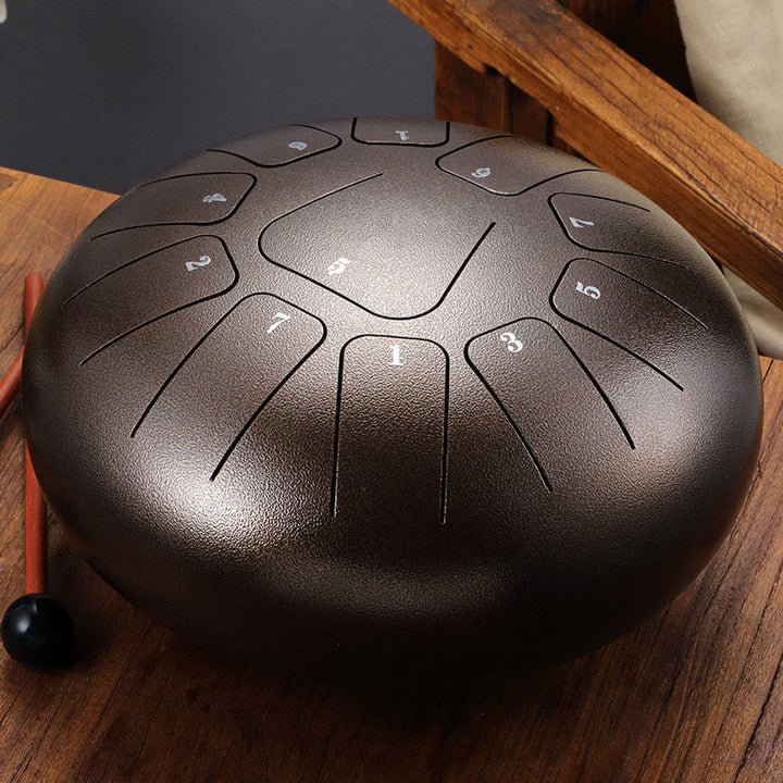 Buddha Stones Steel Tongue Drum Sound Healing Mindfulness Meditation Yoga Drum Kit 11 Note 8 Inch