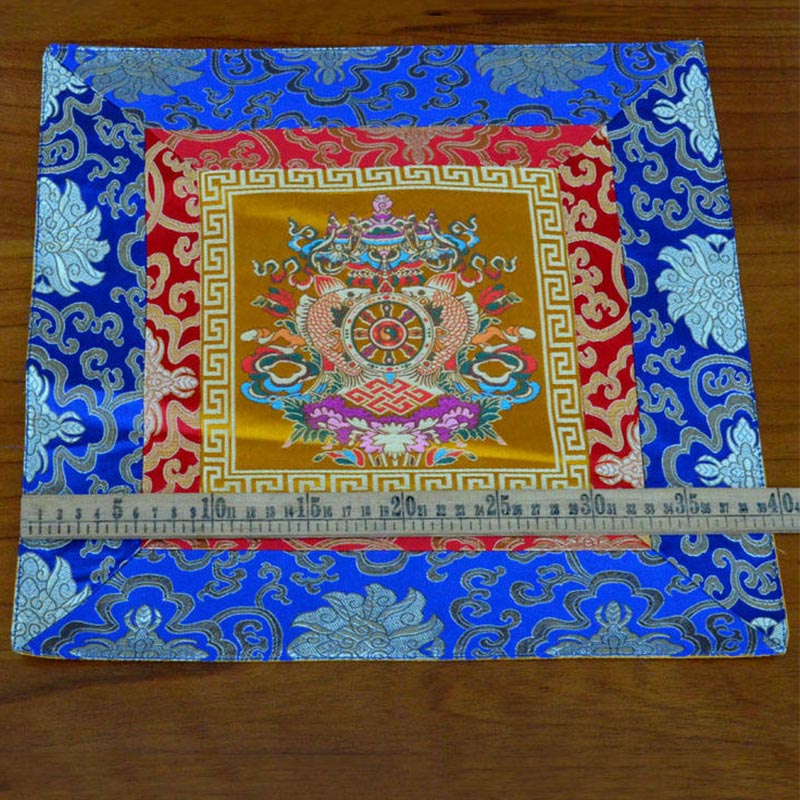 Prayer Altar Mat Meditation Strength Endless Knot Vajra Man-Bcu Kalachakra Auspicious Symbols