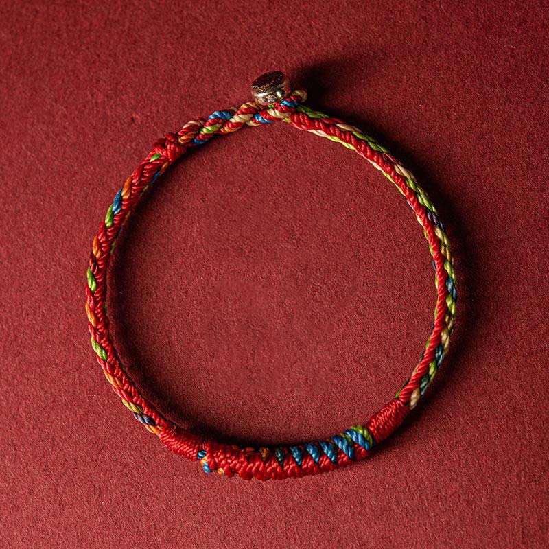 Buddha Stones Handmade Five Color Thread Protection Bracelet