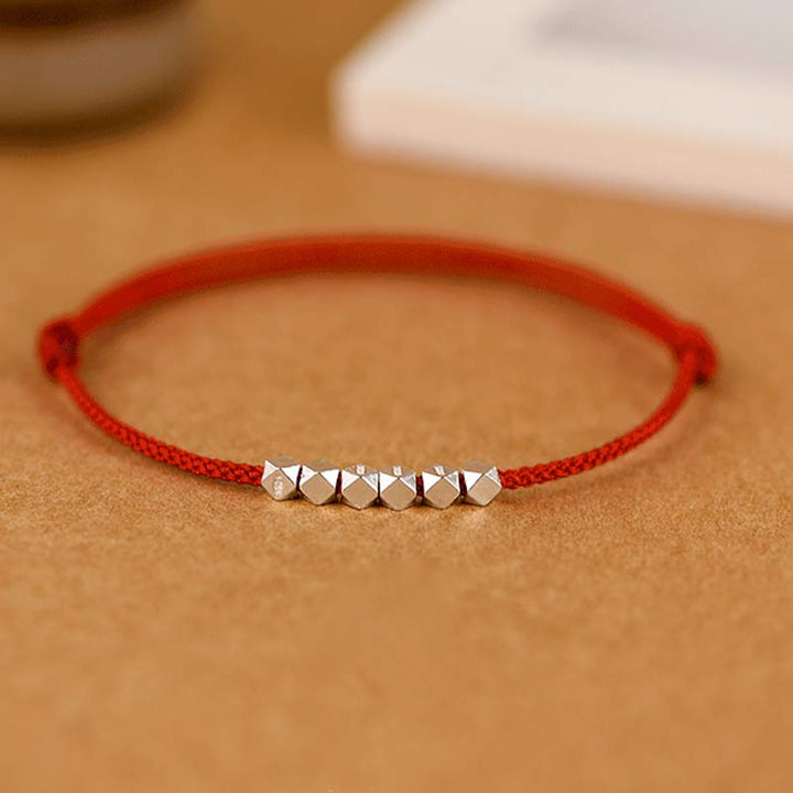 Buddha Stones 925 Sterling Silver Red String Braid Bracelet Anklet