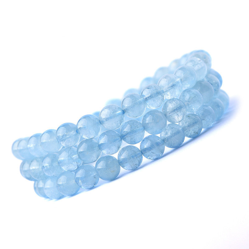 Buddha Stones Natural Aquamarine Peace Healing Bracelet