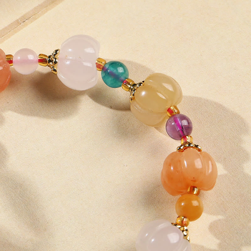 Natural Golden Silk Jade Crystals Gourd Pixiu Pumpkin Beads Wealth Charm Bracelet