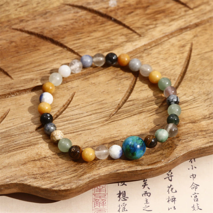 Buddha Stones Natural Stone Sea Sediment Jasper Agate Protection Bracelet