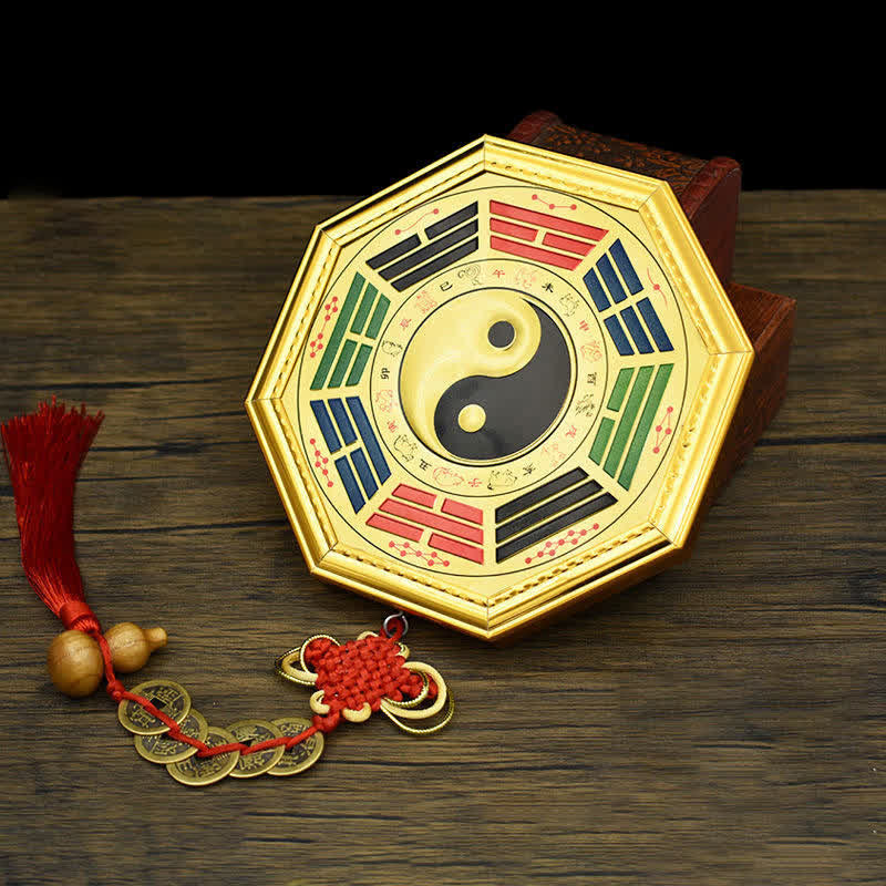 Feng Shui Bagua Map Five Emperor Coins Gourd Balance Energy Map