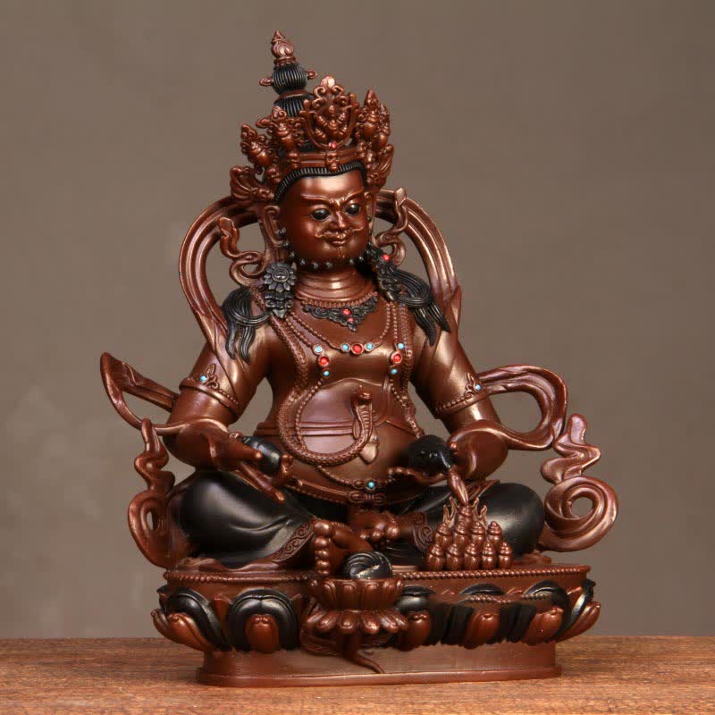 Yellow Jambhala Bodhisattva Figurine Compassion Copper Statue Home Office Decoration