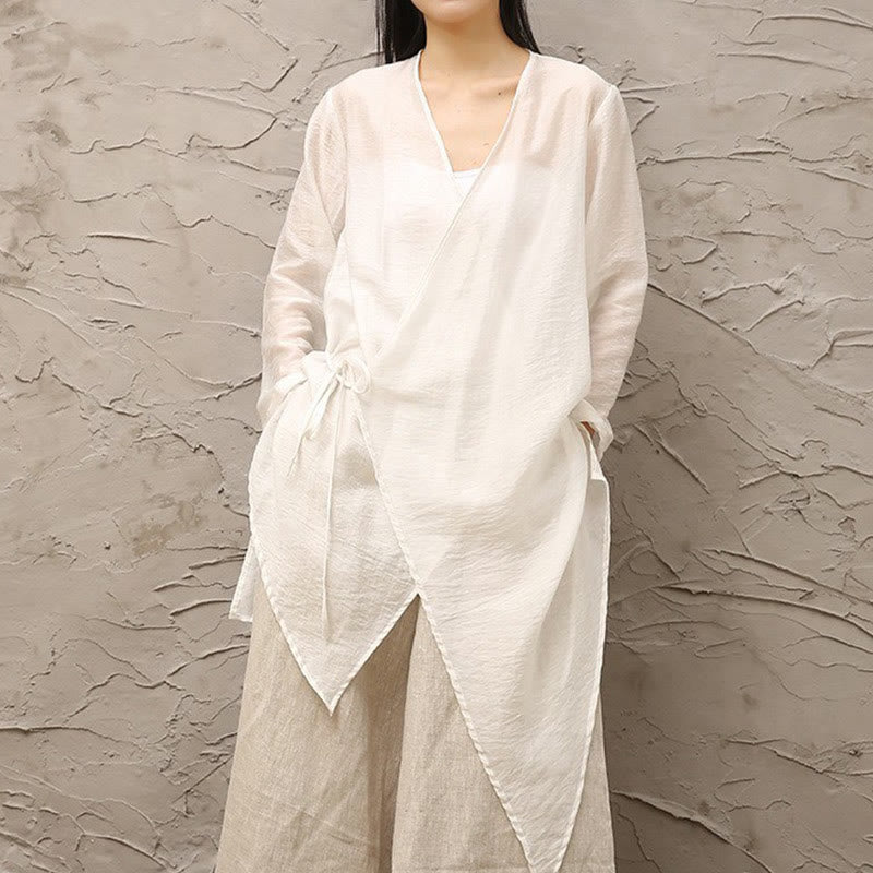 Simple White Beige Pattern Meditation Spiritual Zen Practice Yoga Clothing Women's Clothes