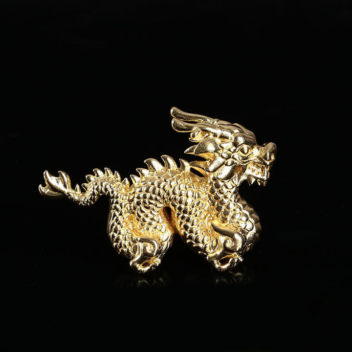 Buddha Stones Year Of The Dragon Small Auspicious Brass Dragon Luck Success Home Decoration