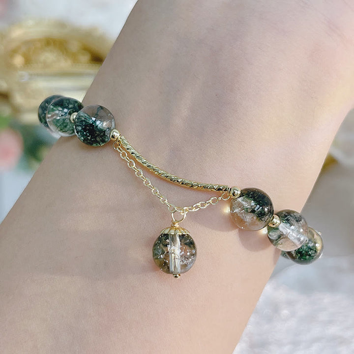 Green Phantom Crystal Confidence Charm Bracelet