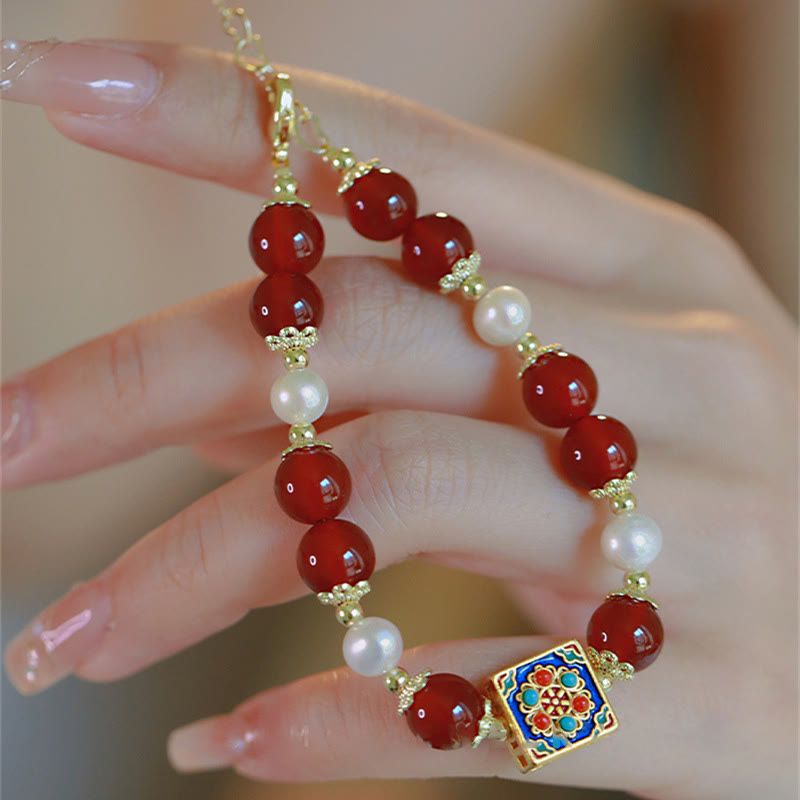 Buddha Stones Red Agate Pearl Confidence Self-acceptance Bracelet