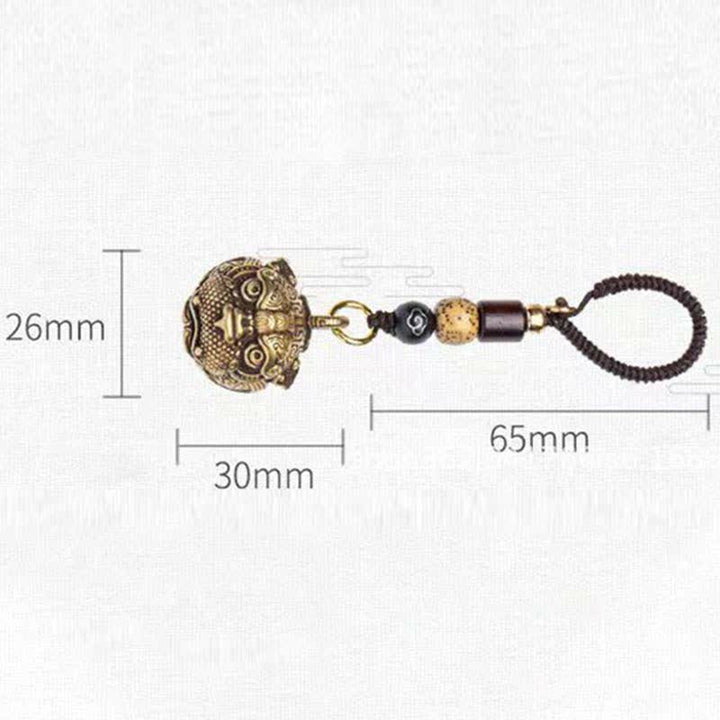 Buddha Stones PiXiu Wealth Copper Key Chain