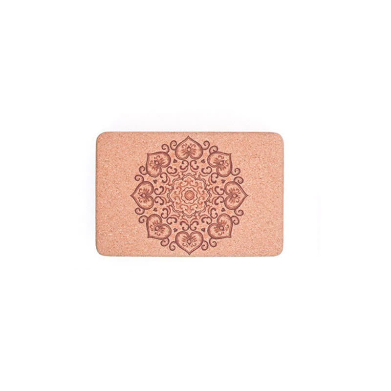 Buddha Stones Tibetan Mandala Mindful Yoga Cork Block