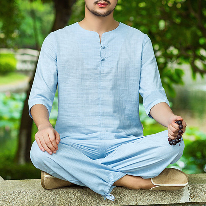 Meditation Prayer Spiritual Zen Practice Uniform Clothing Men's Set