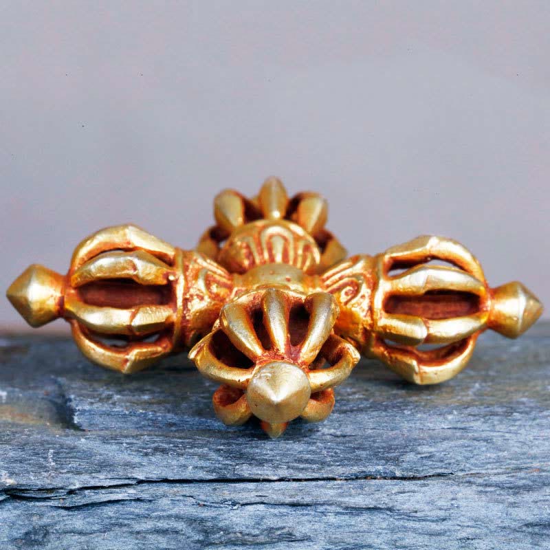 Nepal Handmade 9 Prong Double Dorje Copper Spiritual Power Vajra