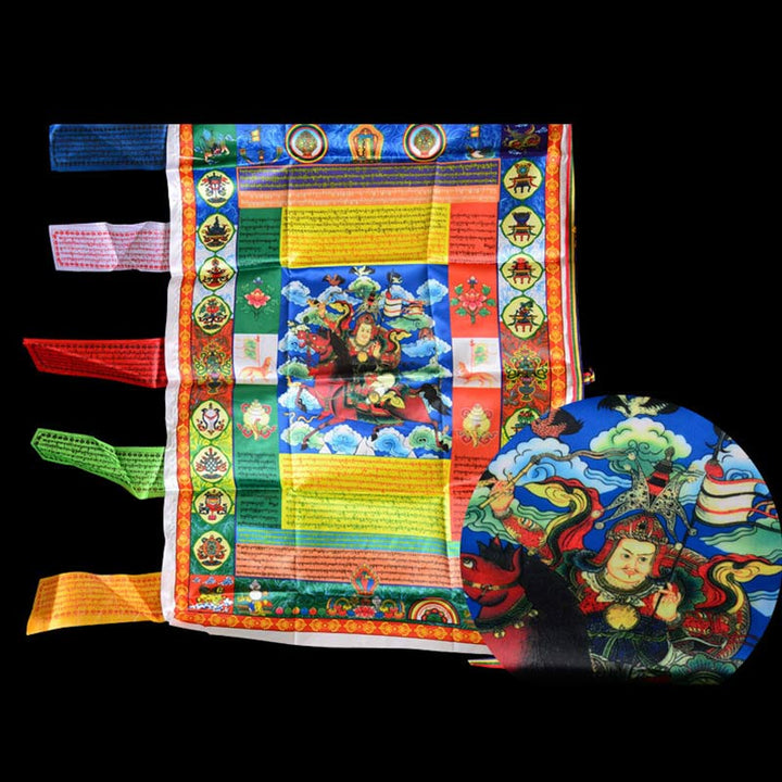 Buddha Stones Tibetan Colorful Windhorse Protection Outdoor Prayer Flag Decoration