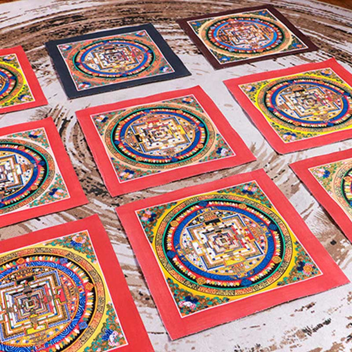 Tibetan Handmade Thangka Mandala Painting Blind Box Random Color Pattern