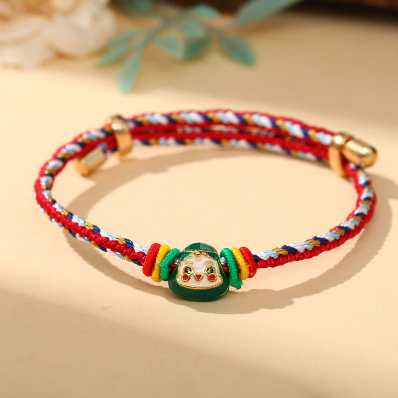 Buddha Stones Colorful Rope Zongzi Pattern Luck Handmade Child Adult Bracelet