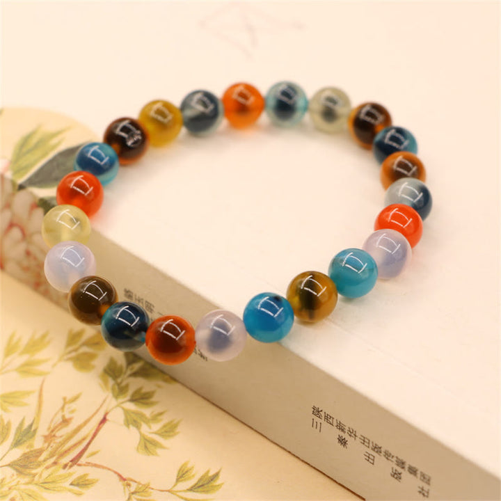 Colorful Candy Agate Healing Strength Bead Bracelet