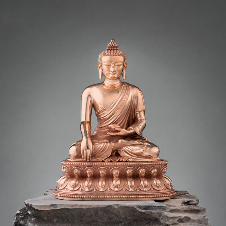 Gautama Shakyamuni Buddha Figurine Serenity Copper Statue Home Decoration