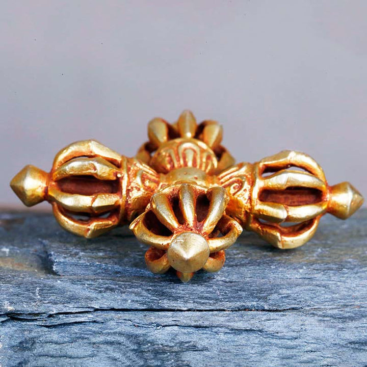 Nepal Handmade 9 Prong Double Dorje Copper Spiritual Power Vajra