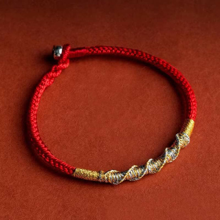 Buddha Stones 925 Sterling Silver Luck Strength Red String Protection Braid Bracelet