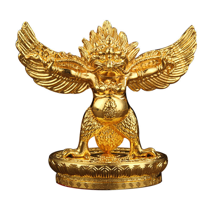 Tibetan Gold Garuda Bird Alloy Protection Home Decoration