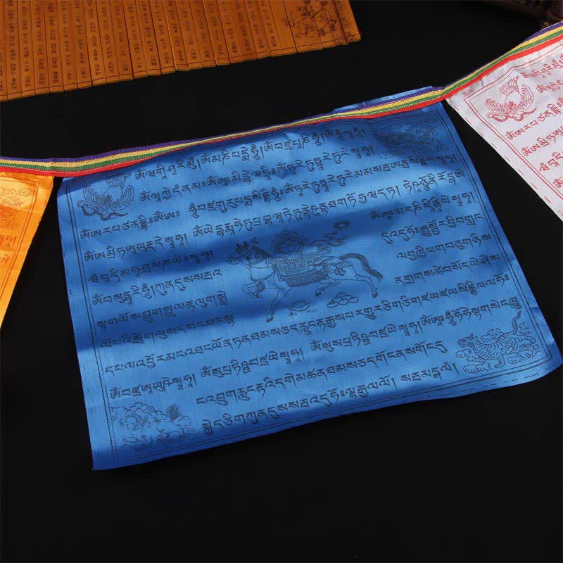 Tibetan 5 Colors Windhorse Auspicious Outdoor Prayer Flag