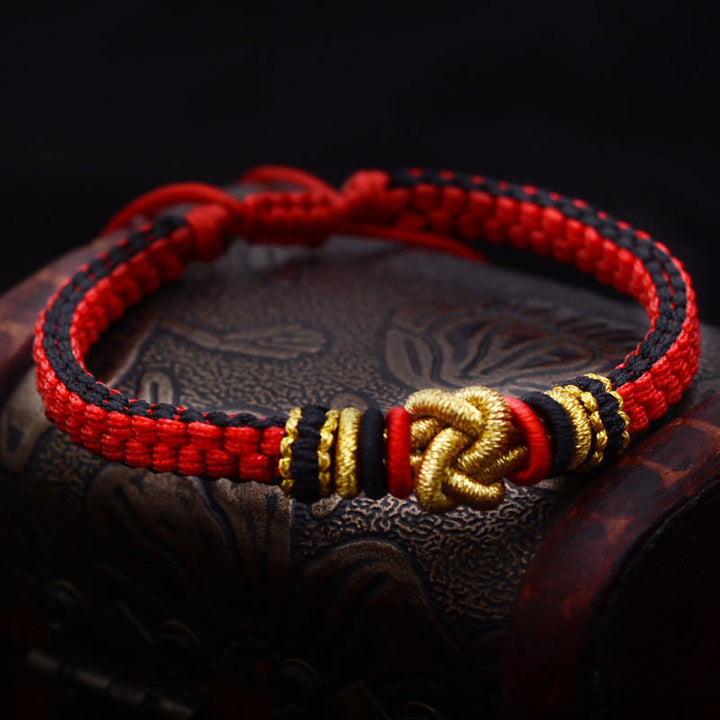 Buddha Stones Colorful Rope True Love Knot Luck Handmade Bracelet