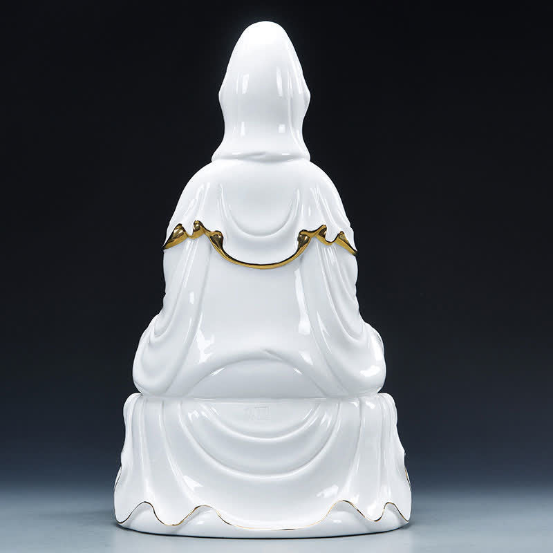 Chenrezig Bodhisattva Avalokitesvara Success Ceramic Statue Home Decoration