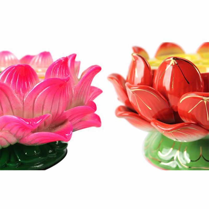 Meditation Prayer Altar Lotus Flower Candle Holder Buddhist Temple Rituals Use Items