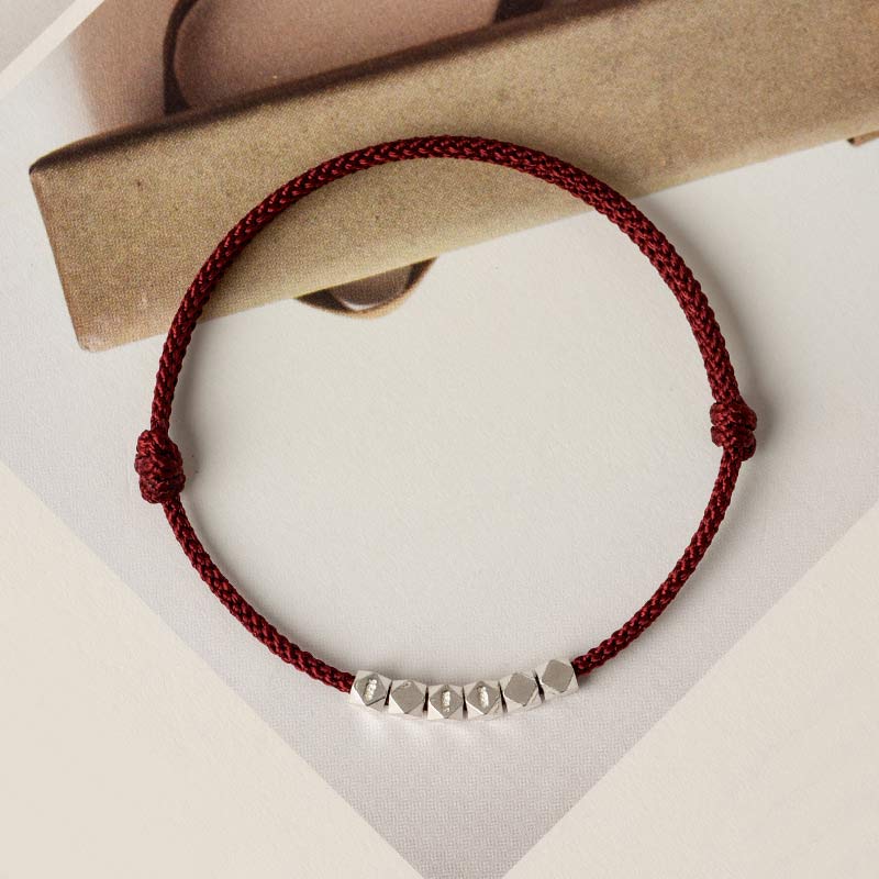 Buddha Stones 925 Sterling Silver Red String Braid Bracelet Anklet