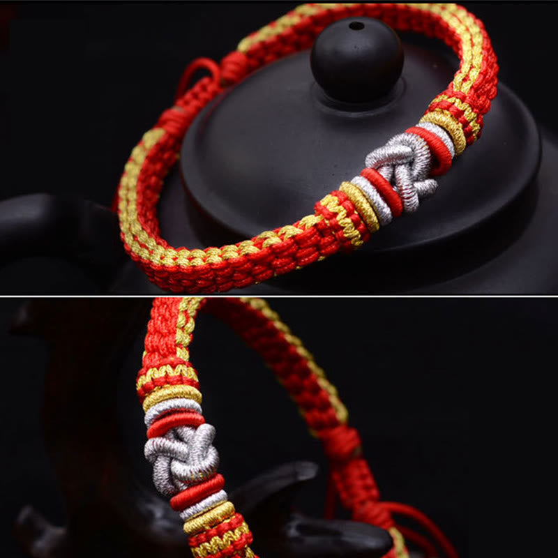 Buddha Stones Colorful Rope True Love Knot Luck Handmade Bracelet