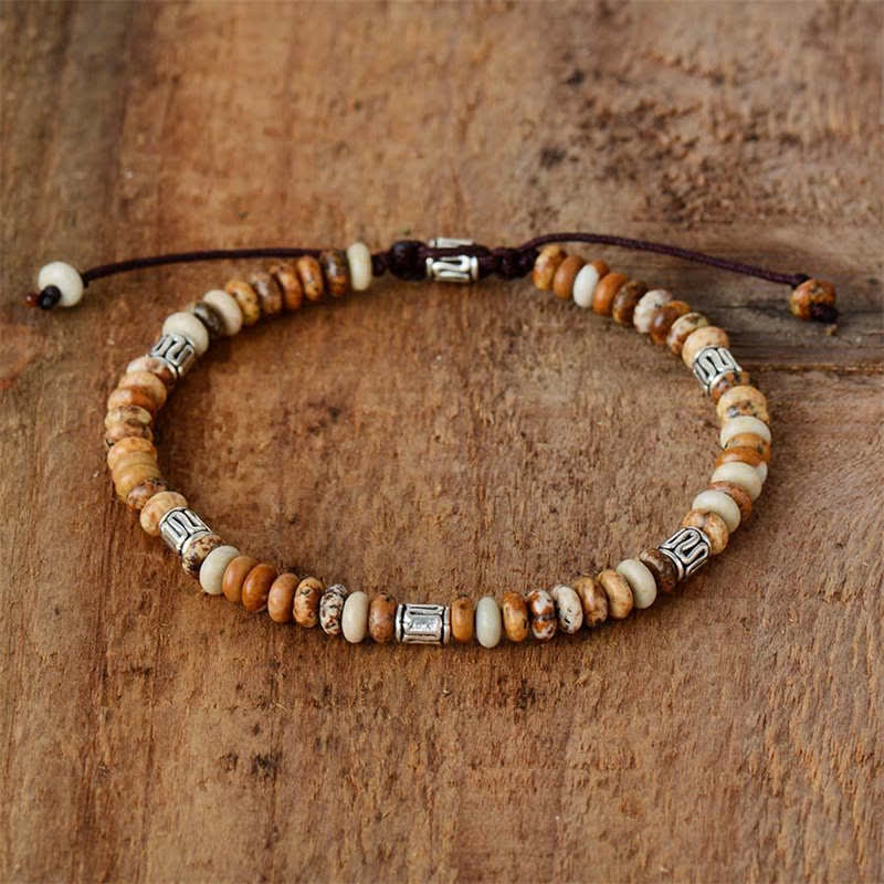 Picture Jasper Positive Beads String Bracelet