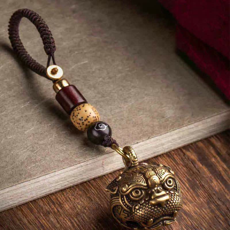 Buddha Stones PiXiu Wealth Copper Key Chain