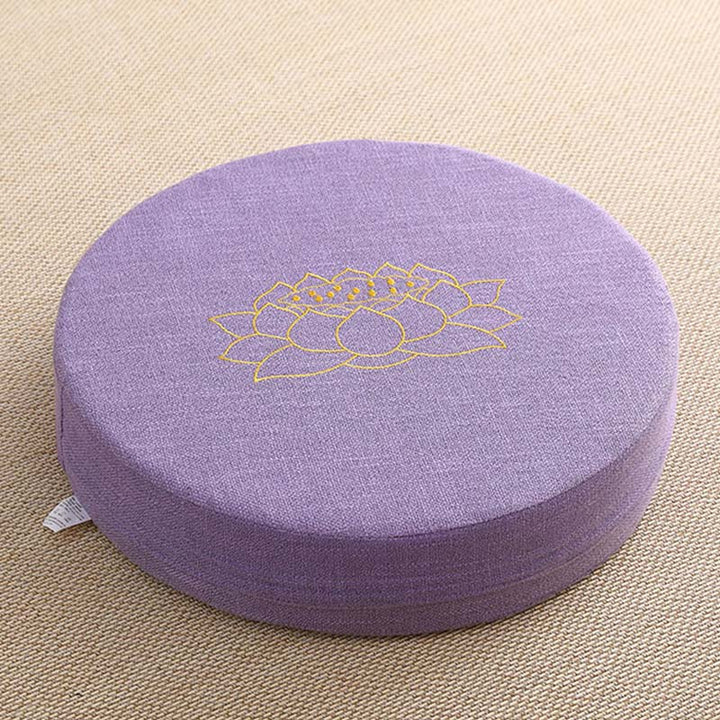 Lotus Embroidery Cotton Linen Meditation Seat Cushion