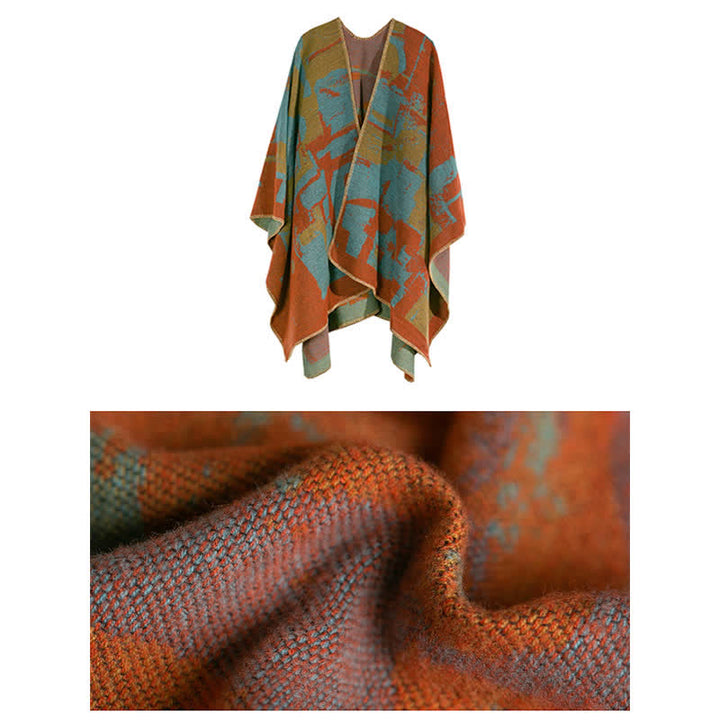 Tibetan Orange Shawl Warm Cloak Scarf