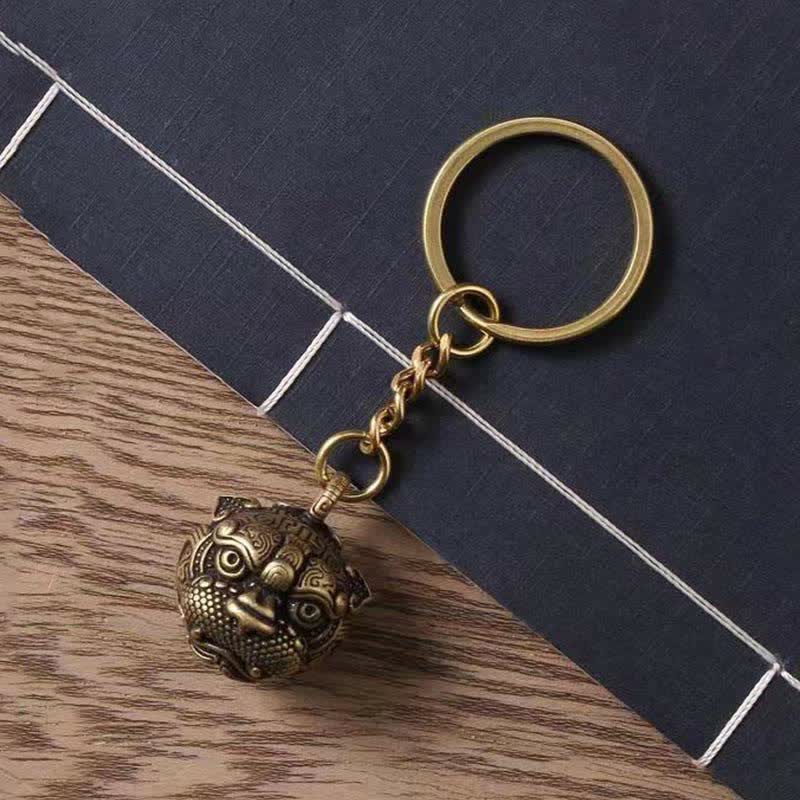 Buddha Stones PiXiu Wealth Copper Key Chain