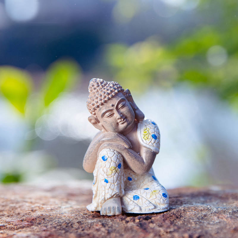 Meditating Zen Buddha Serenity Resin Statue Figurine Home Decoration