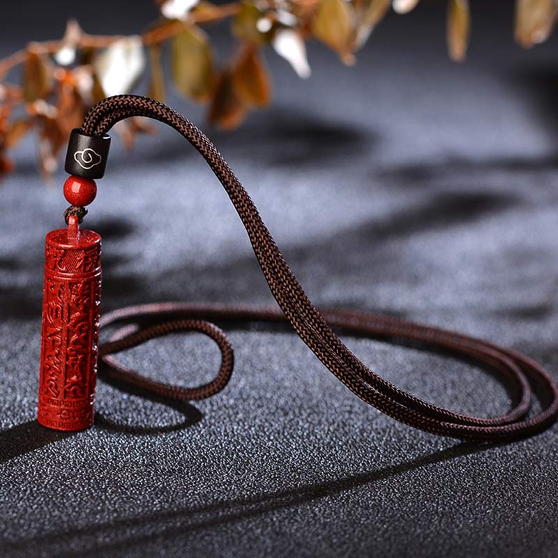 Buddha Stones Tibetan Cinnabar Mantra Concentration String Necklace