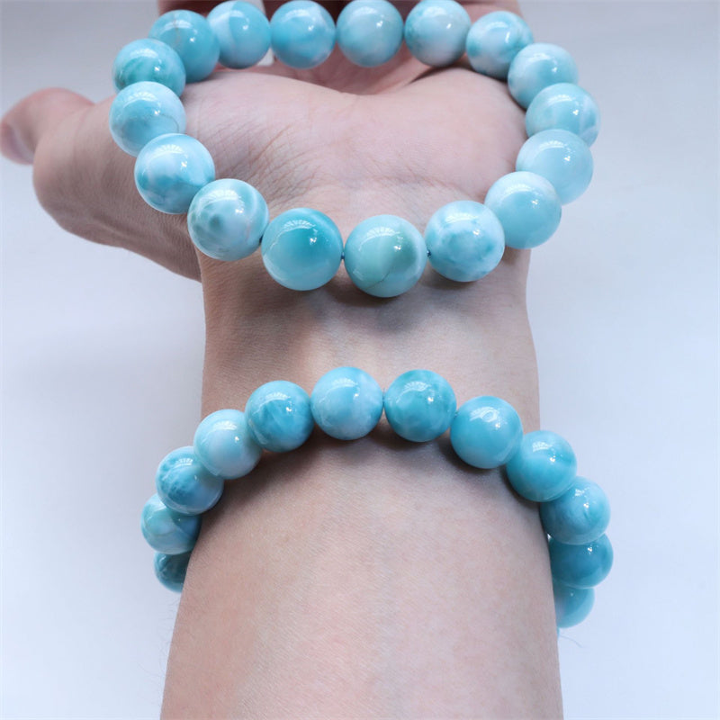 Buddha Stones Natural Larimar Wisdom Confidence Bracelet