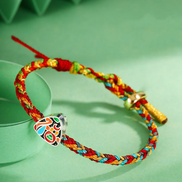 Buddha Stones Multicolored Rope Zongzi Pattern Fu Character Luck Handcrafted Child Adult Bracelet