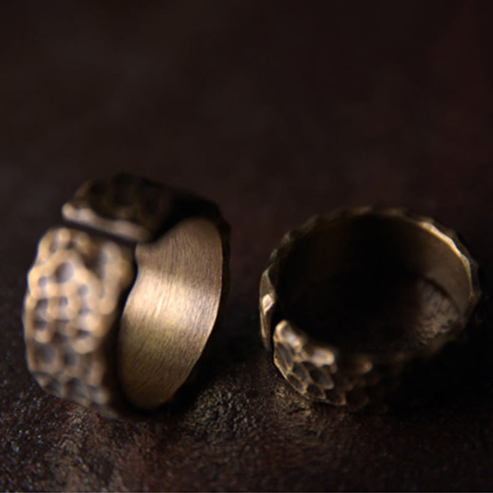 Tibetan Bump Texture Design Copper Brass Luck Ring