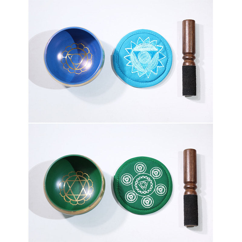 Buddha Stones Tibetan Sound Bowl Handcrafted for Chakra Healing and Mindfulness Meditation Singing Bowl Set