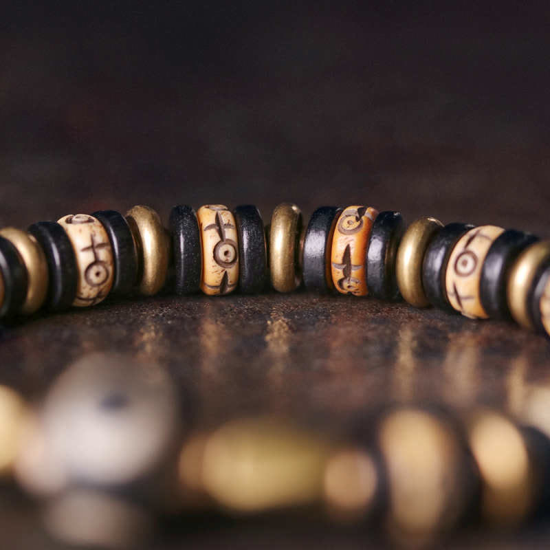 Tibetan Yak Bone Ebony Wood Strength Bracelet