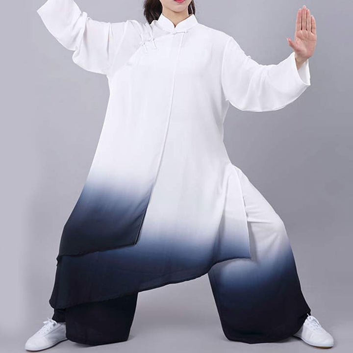 Gradient Painting Meditation Prayer Spiritual Zen Tai Chi Qigong Practice Unisex Clothing Set