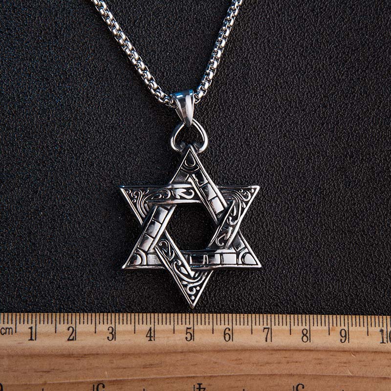 Buddha Stones Star of David Protection Necklace Pendant