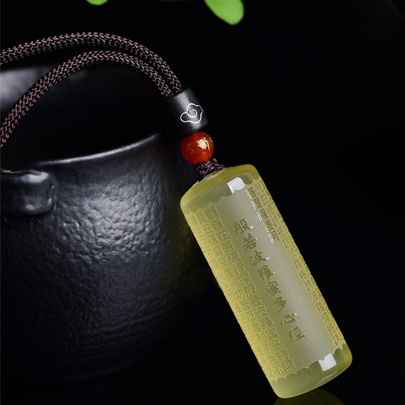 Heart Sutra Citrine Happiness Strength Necklace Pendant