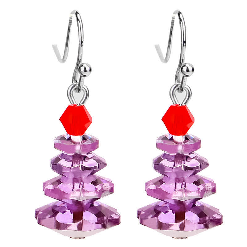 Various Crystals Christmas Tree Amethyst Peace Healing Drop Earrings