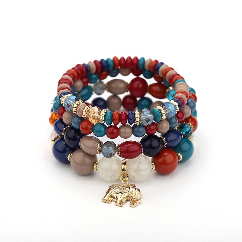 Elephant Crystal Luck Healing Charm Bracelet