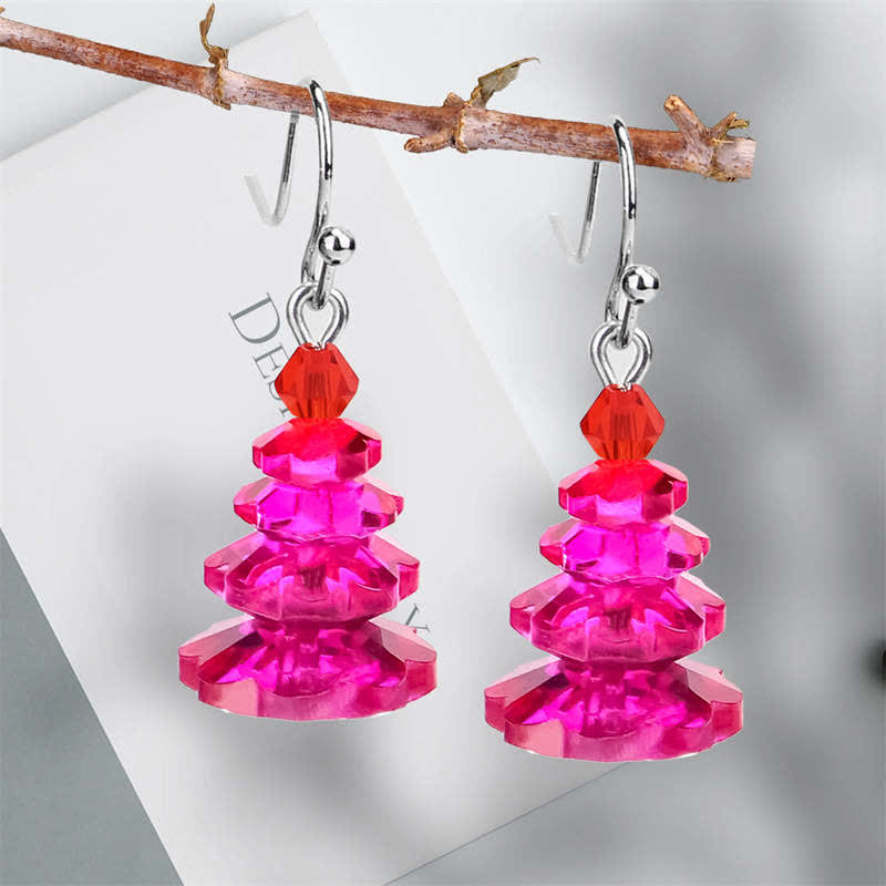 Various Crystals Christmas Tree Amethyst Peace Healing Drop Earrings