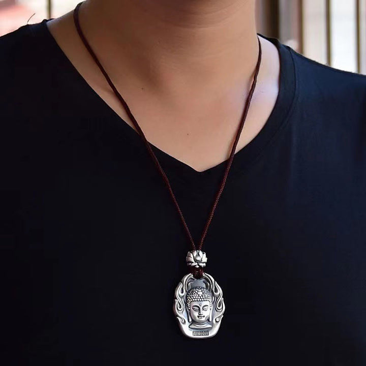 Buddha Stones Chinese Zodiac Natal Buddha Om Mani Padme Hum Lotus Compassion Necklace Pendant